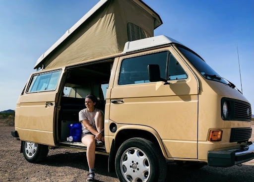 Halle Homel posted this picture of her decked out camper van on her Instagram @HallesWanderingSoul. (Courtesy of Instagram)