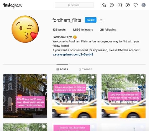 The Fordham Flirts Instagram page has seen a steady uptick in account interactions since its inception in September. (Courtesy of Instagram)