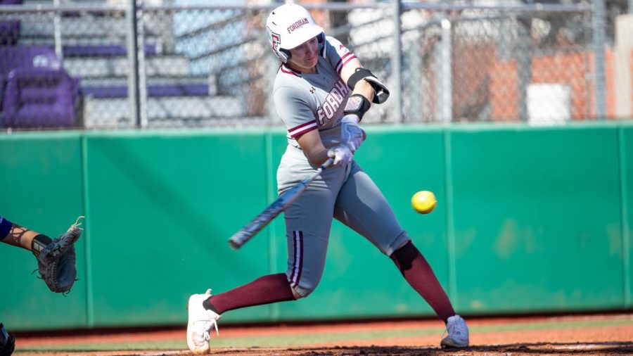 Sophomore Bailey Enoch was reeking havoc from the batters box and the pitchers circle this past weekend. (Courtesy of Fordham Athletics)
