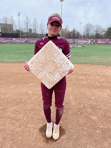 Graduate Student Brianna Pinto is now the all time stolen base leader at Fordham. (Courtesy of Fordham Athletics)