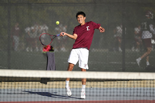 Toi Kobayashi grabbed the Ram’s only point with a straight set victory in the #3 match last Sunday in Harrison, N.Y. (Courtesy of Fordham Athletics)
