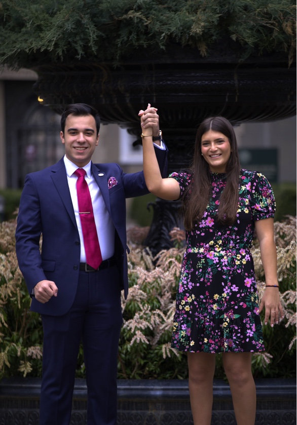 Santiago Vidal, FCRH ’24, and Ava Coogan FCRH ’25, will serve as executive president and executive vice president for the 2022-23 academic year. (Courtesy of USG)