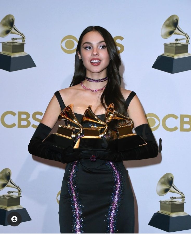 Rodrigo won a total of three Grammys at the 2022 award ceremony. (Courtesy of Instagram)