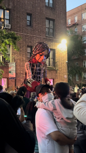 Little Amal marches through the Bronx to raise awareness of refugees. (Courtesy of Instagram)