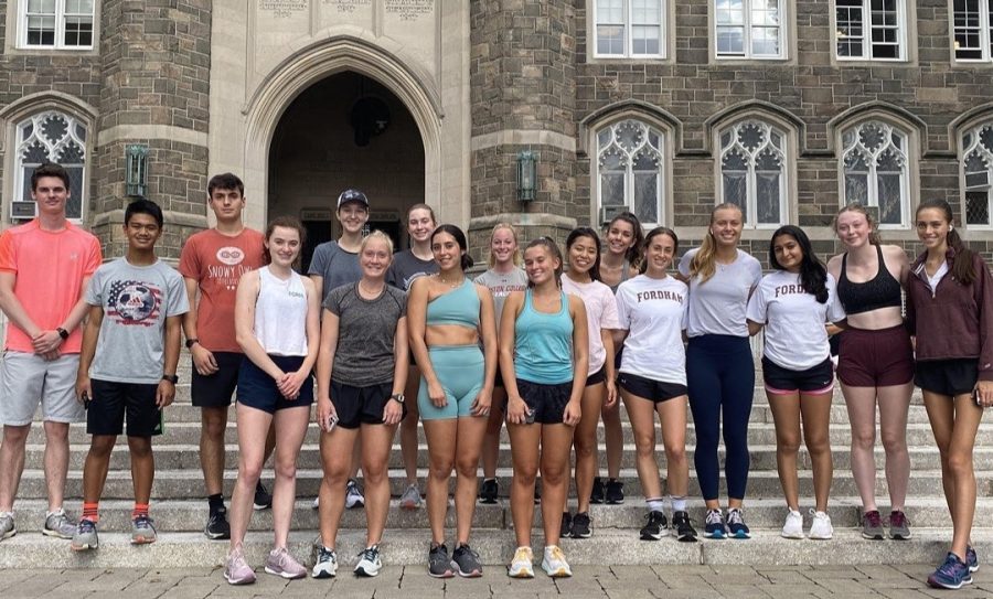 The Running Club routinely meets by Keating’s Steps before their runs. (Courtesy of Instagram)