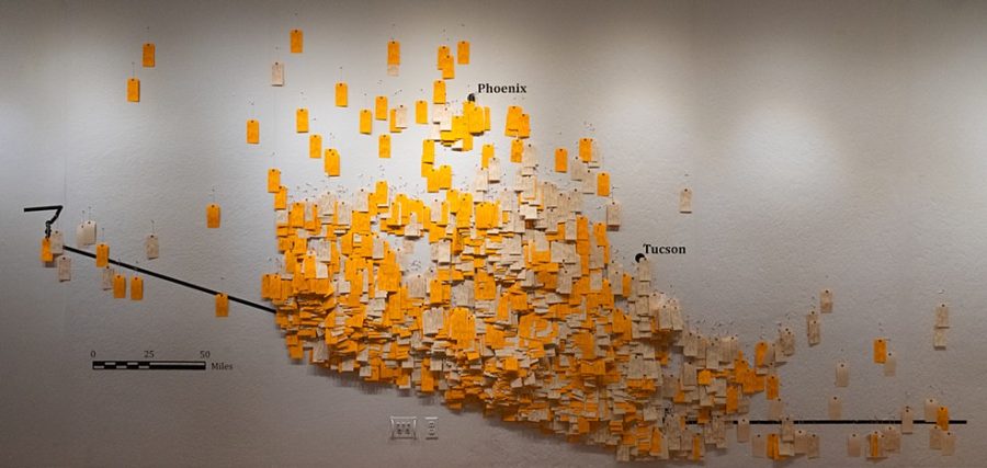 This exhibit is a visual representation of the crisis at the southern border. (Courtesy of Fordham University Galleries)