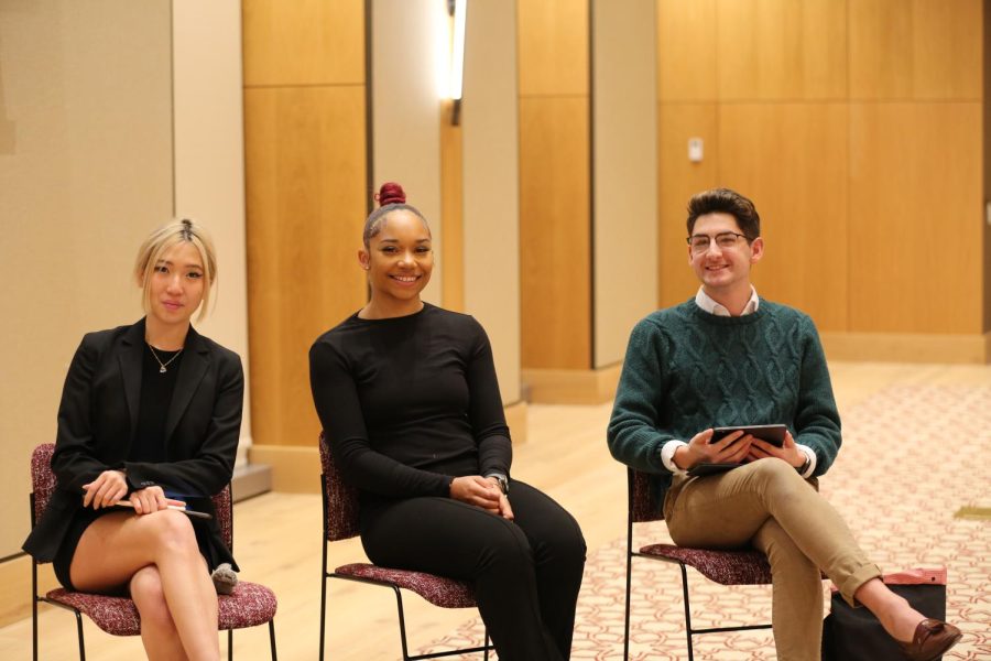 (L-R) Liz Shim, Jillian Douglas and Nicola D’Abundo, three of the featured speakers on the DAC panel this past Monday. (Courtesy of Ayla DSilva for The Fordham Ram)