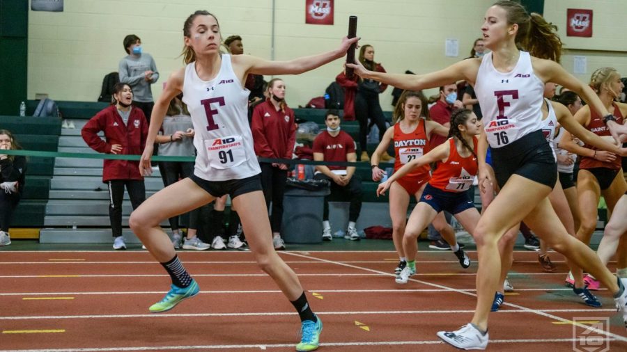 Taylor Mascetta, passing the baton into a new year. (Courtesy of Fordham Athletics)