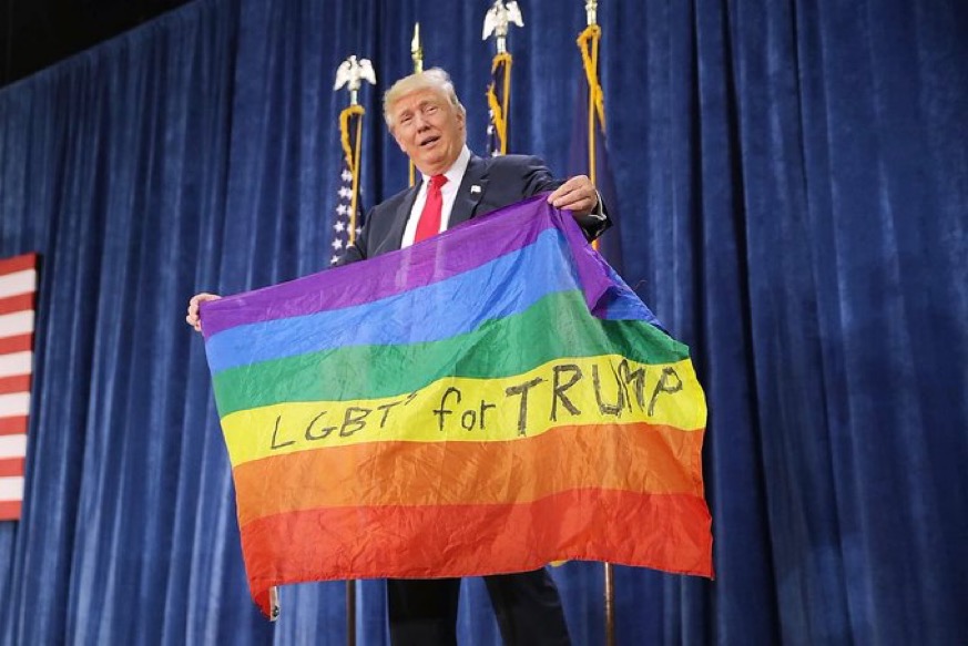 Trump has shown that he is not truly devoted to protecting LGBTQ+ rights.(Courtesy of Twitter)