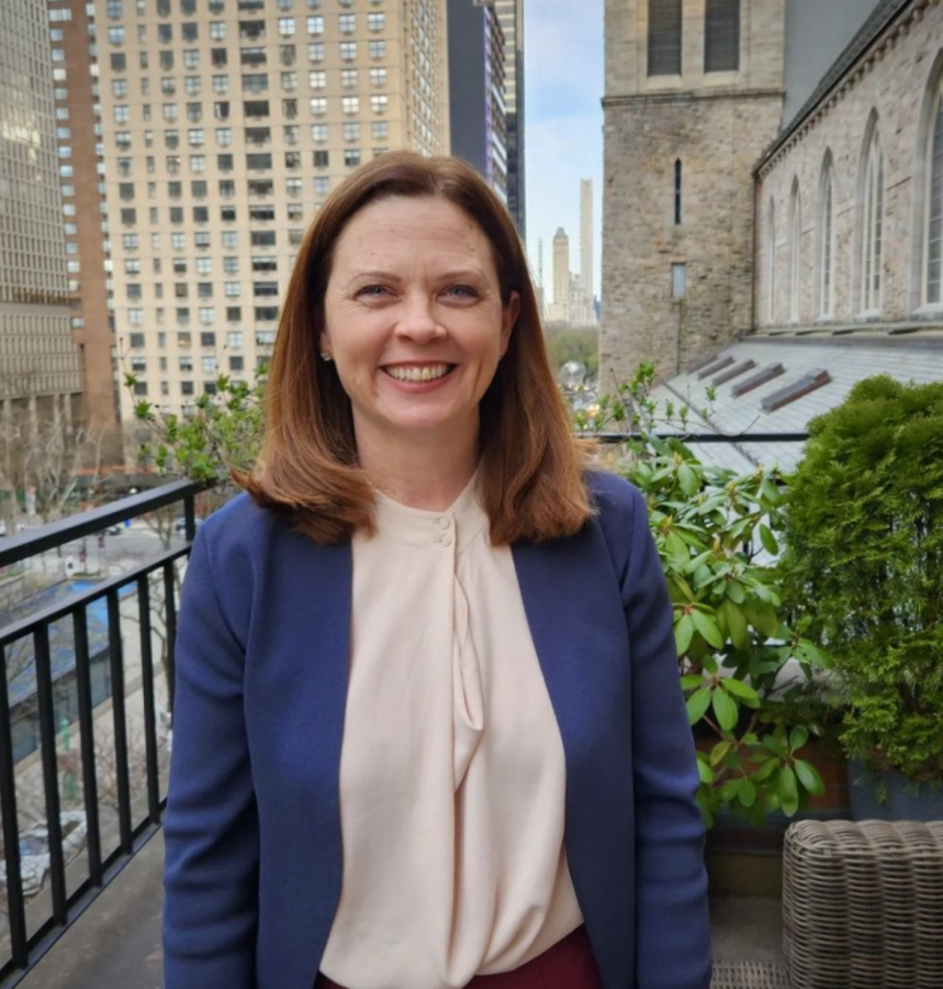 Tania Tetlow, Fordham’s 33rd president, has made history as the first female layperson to lead the university. (Courtesy of Twitter)