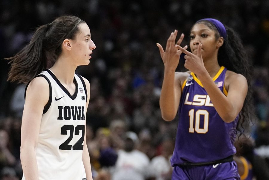 Caitlin Clark and Angel Reese clashed in the NCAAW Championship. (Courtesy of Twitter)