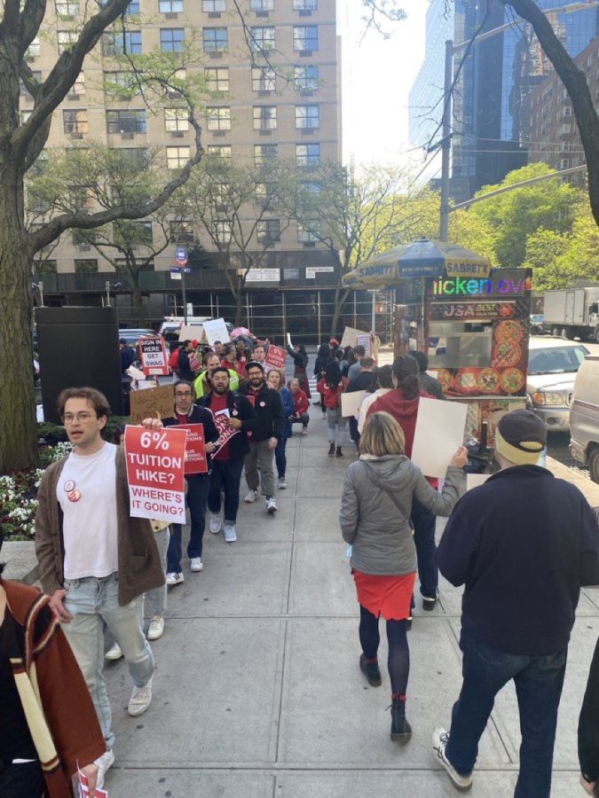 The second day of the walkout occurred outside the Lincoln Center campus. (Courtesy of Twitter)