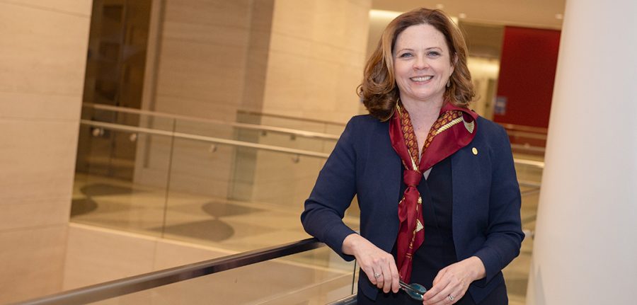 Sworn into office in July 2022, the 2022-23 academic year was Tania Tetlow’s first year as president. She is notably the first female and first layperson president of Fordham (Courtesy of Fordham News).
