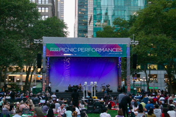 Bryant Park’s summer concert series concluded with jazz singer, José James, paying tribute to Erykah Badu. (Courtesy of Diego Martinez for The Fordham Ram)
