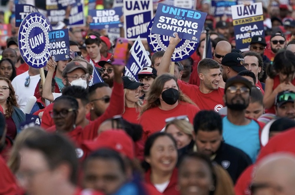 UAW is striking against all three big American automakers for fair wages.