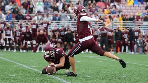 Brandon Peskin was the hero on Saturday as he kicked a game-winning, career-long field goal as time expired. (Courtesy of Fordham Athletics)
