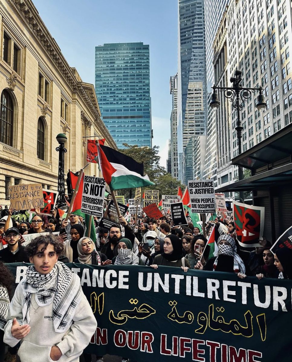 On+Oct.+14%2C+the+Fordham+Muslim+Student+Association+joined+a+protest+for+the+liberation+of+Palestine.+%28Courtesy+of+Instagram%29