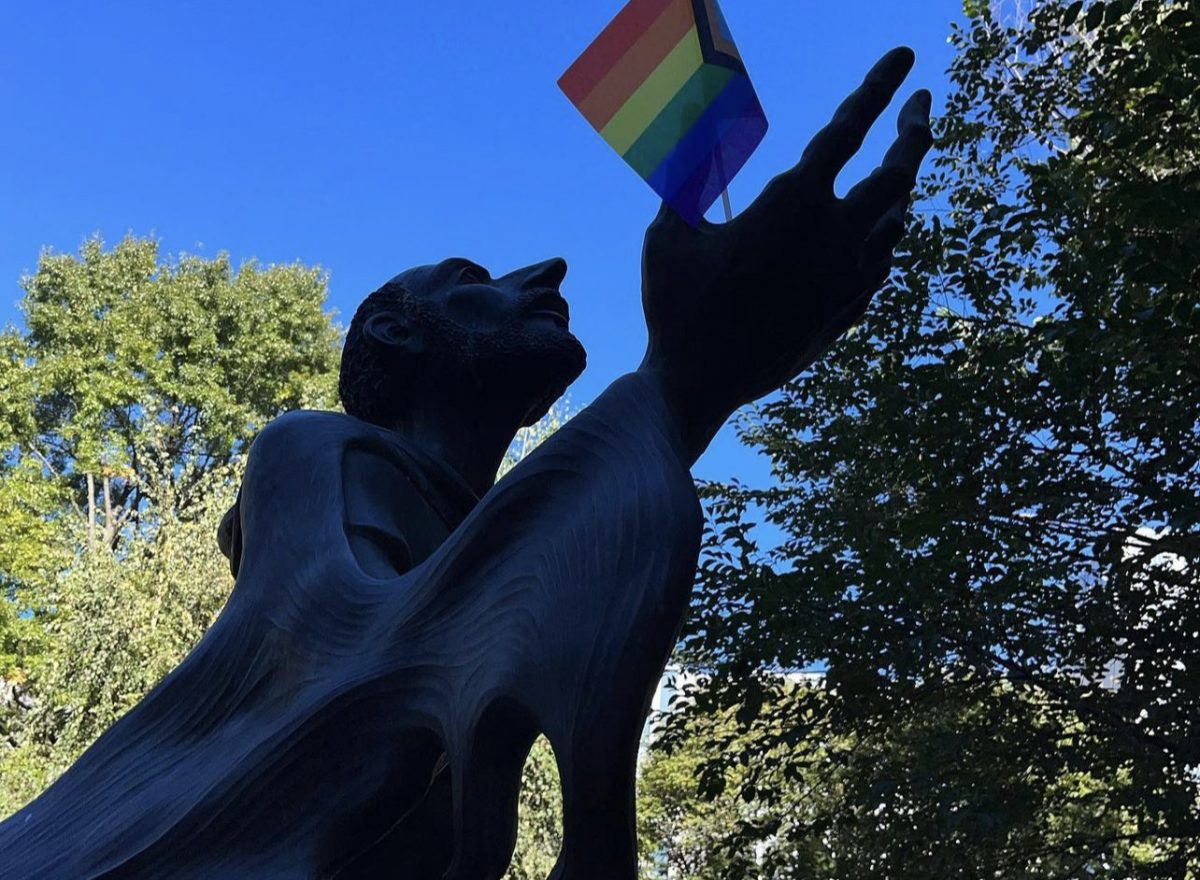 OMA hosted Fordham’s first pride parade to celebrate LGBTQ history. (Courtesy of Instagram)