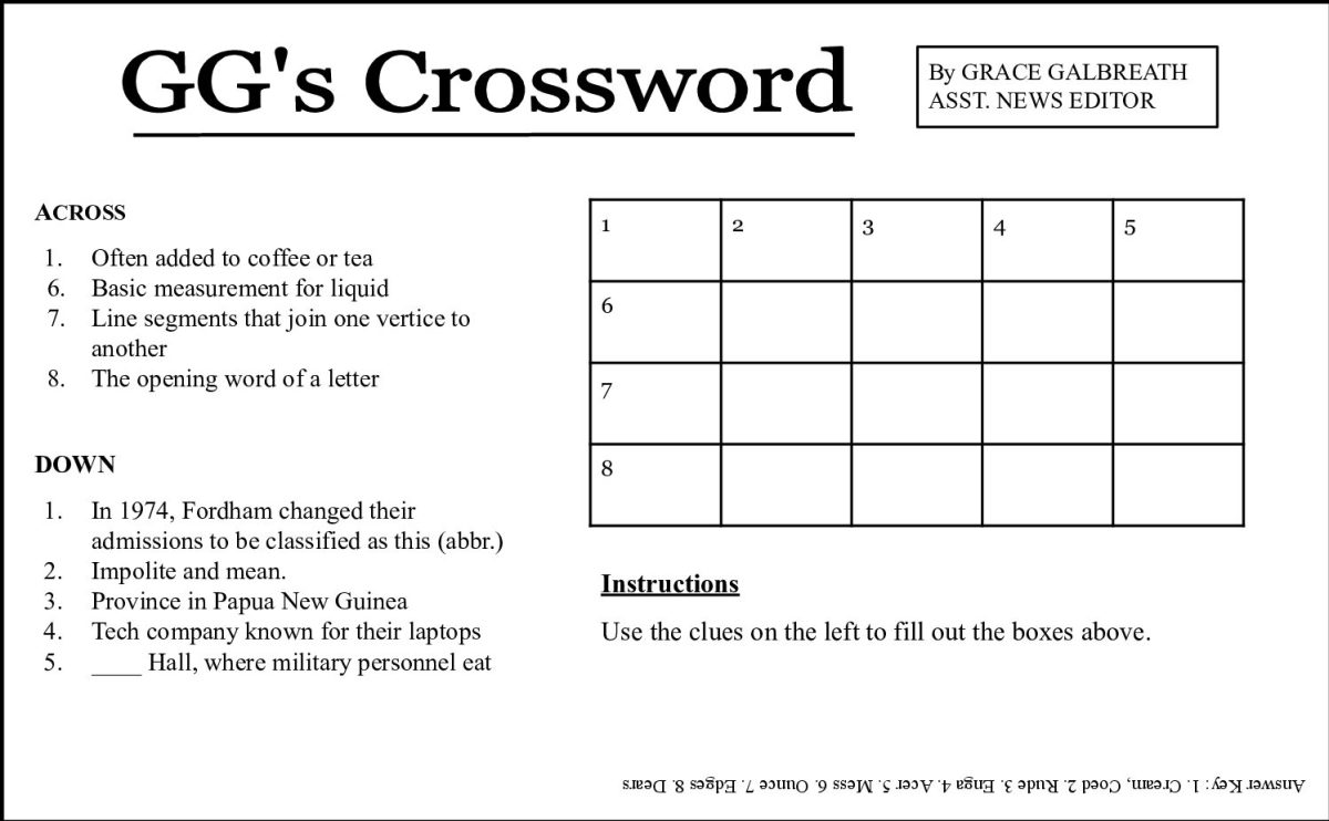 Answer Key to GGs Crossword Issue 16