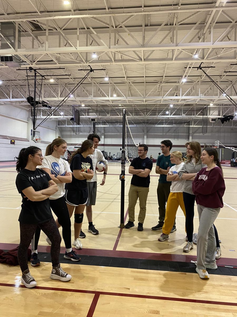 The Fordham Rams two intramural volleyball teams went head-to-head this week. (Courtesy of Lauren Lombardi for The Fordham Ram)