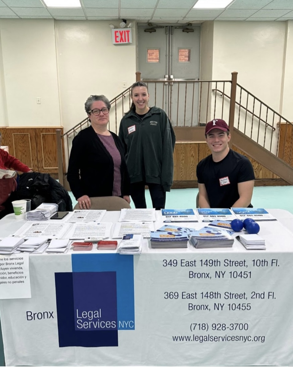 The Pedro Arrupe Volunteers invited local groups to participate in the health and resources fair, including Part of The Solution (POTS), Bronx Legal Services and multiple health centers. (Courtesy of Twitter) 
