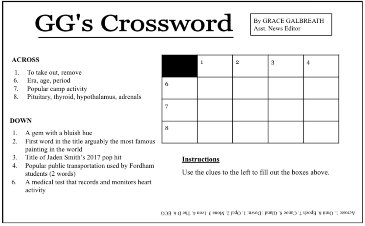Answer Key to GGs Crossword Issue 21