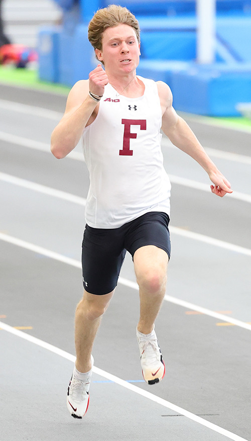 Sophomore sprinter Liam Volz has proven himself to be a star for the Rams during his two years in the Bronx. (Courtesy of Fordham Athletics)