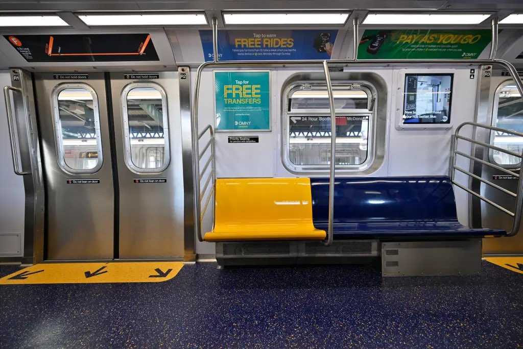 New York City unveils new remodeled subway cars. (Courtesy of Twitter)