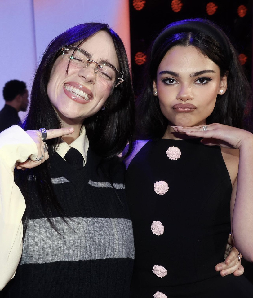 Billie Eilish and Ariana Greenblatt have fun at the Peoples Choice Awards. (Courtesy of Instagram) 