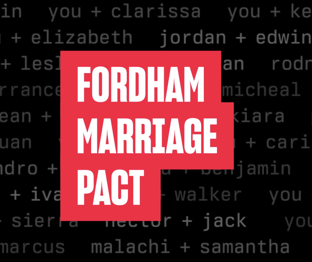 Fordham Marriage Pact enters its third year at Rose Hill. (Courtesy of The Fordham Marriage Pact)