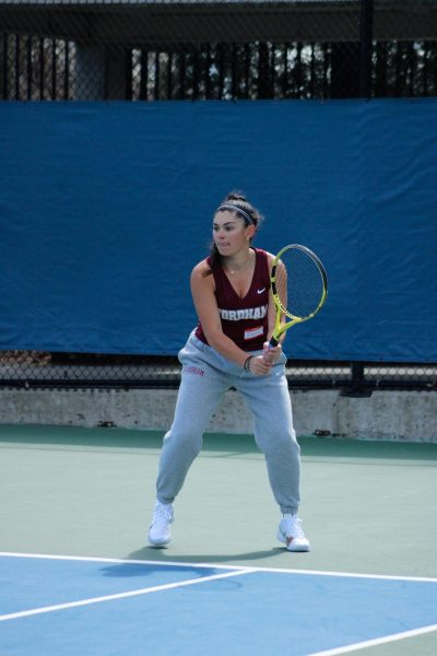 Womens Tennis has been on a tear since the break, effectively cementing themselves as a formidable A-10 team. (Courtesy of Cristina Stefanizzi for The Ram)