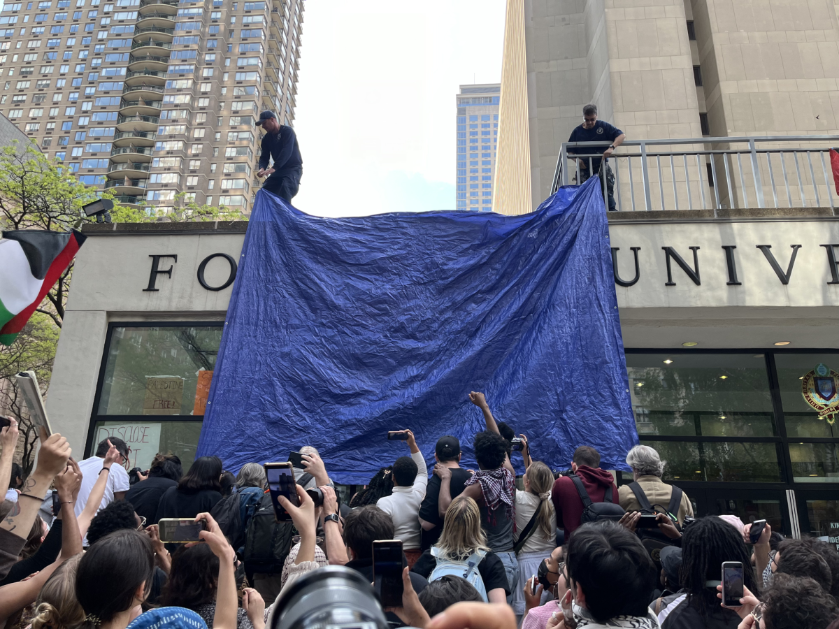 Protests rocked campus near the end of the Spring Semester. (Courtesy of Adithi Vimalanathan/The Fordham Ram)