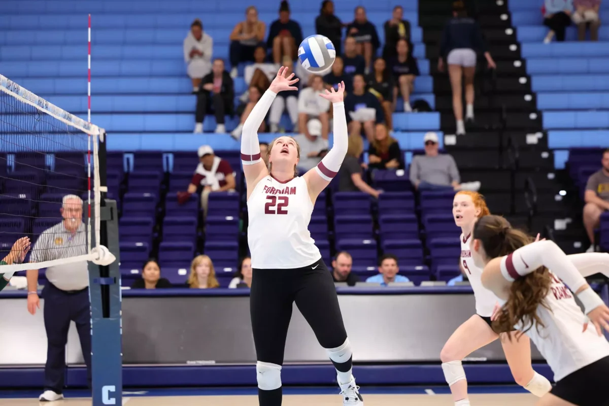 Sophomore Whitney Woodrow has been prolific, reaching 1.000 career assists this weekend. (Courtesy of Fordham Athletics)