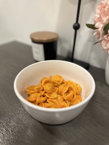 This red pepper pasta is the perfect fall meal. (Courtesy of Isabella Trocchia for The Fordham Ram)