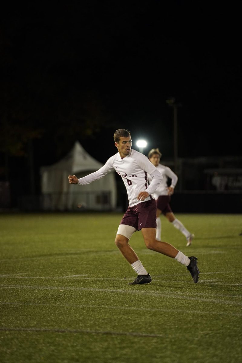 Junior Ede Gramberg gets back for the Rams, who inked their spot in the A-10 Semifinal against Dayton on Wednesday. (Courtesy of Cristina Stefanizzi for The Ram)