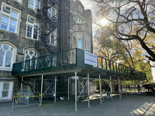 Construction begins on the roof of Keating. (Courtesy of Jack McDonald for The Fordham Ram)