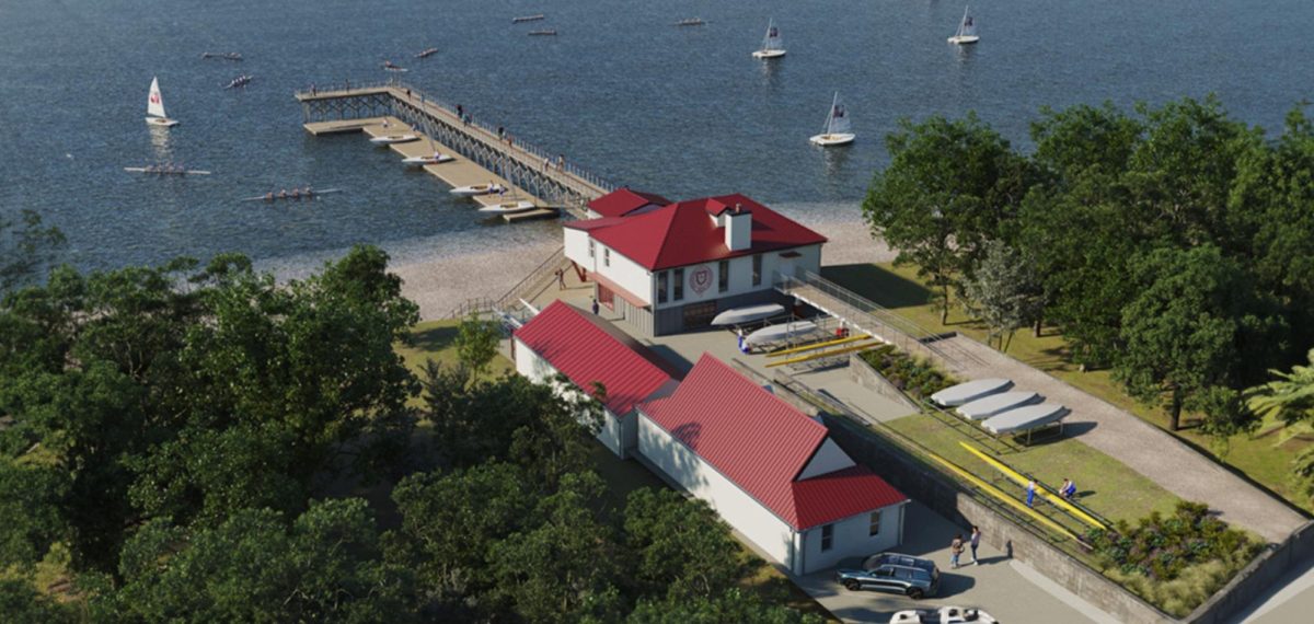 Construction is in progress of the creation of a waterfront center for Fordham sailing and crew. (Courtesy of Annika Ekholm for The Fordham Ram)