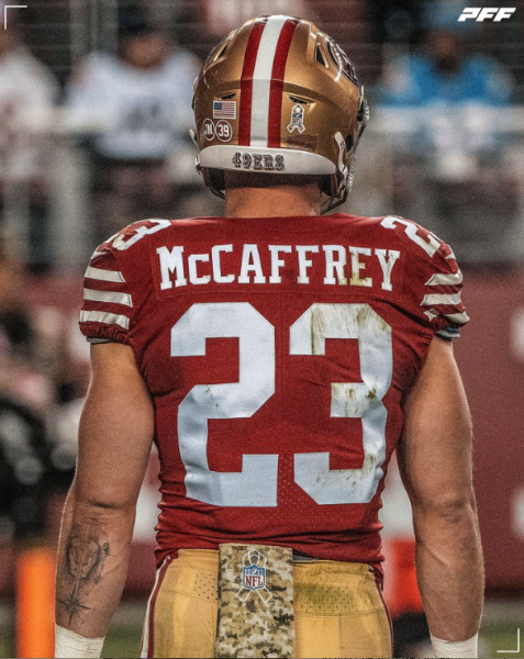 After a nine-week absence, fantasy football juggernaut Christian McCaffrey makes his return to the gridiron. (Courtesy of X/@PFF_Fantasy)