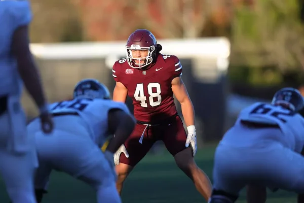 At 432 tackles, senior LB James Conway stands alone in possession of the all-time Patriot League tackling record. (Courtesy of Fordham Athletics)