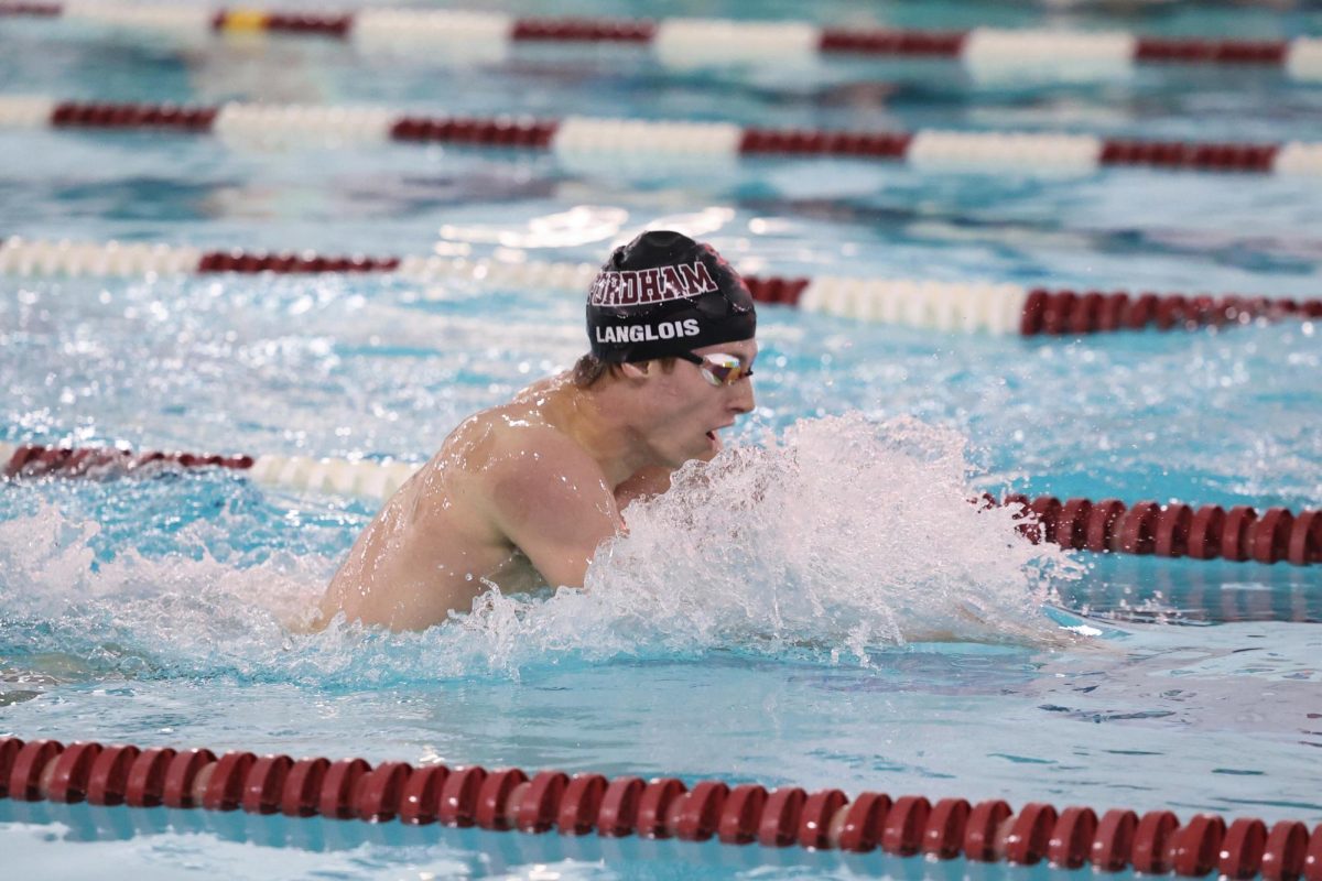 Senior Daniel Langlois competes for Fordham University Men's Swimming and Diving.