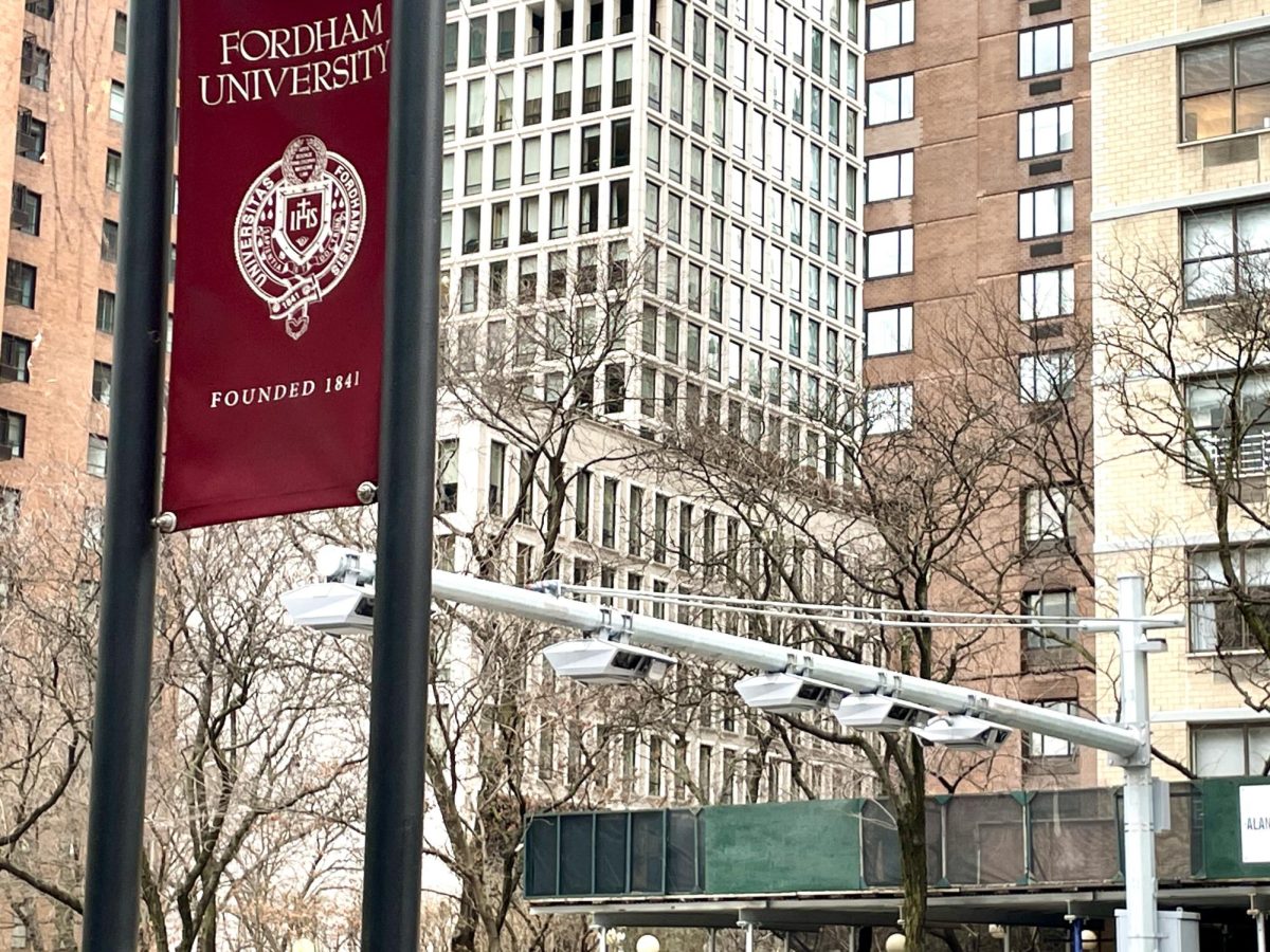 New license plate reader installed on Columbus Street, at the entrance of the congestion zone, in front of Fordham University Lincoln Center. 