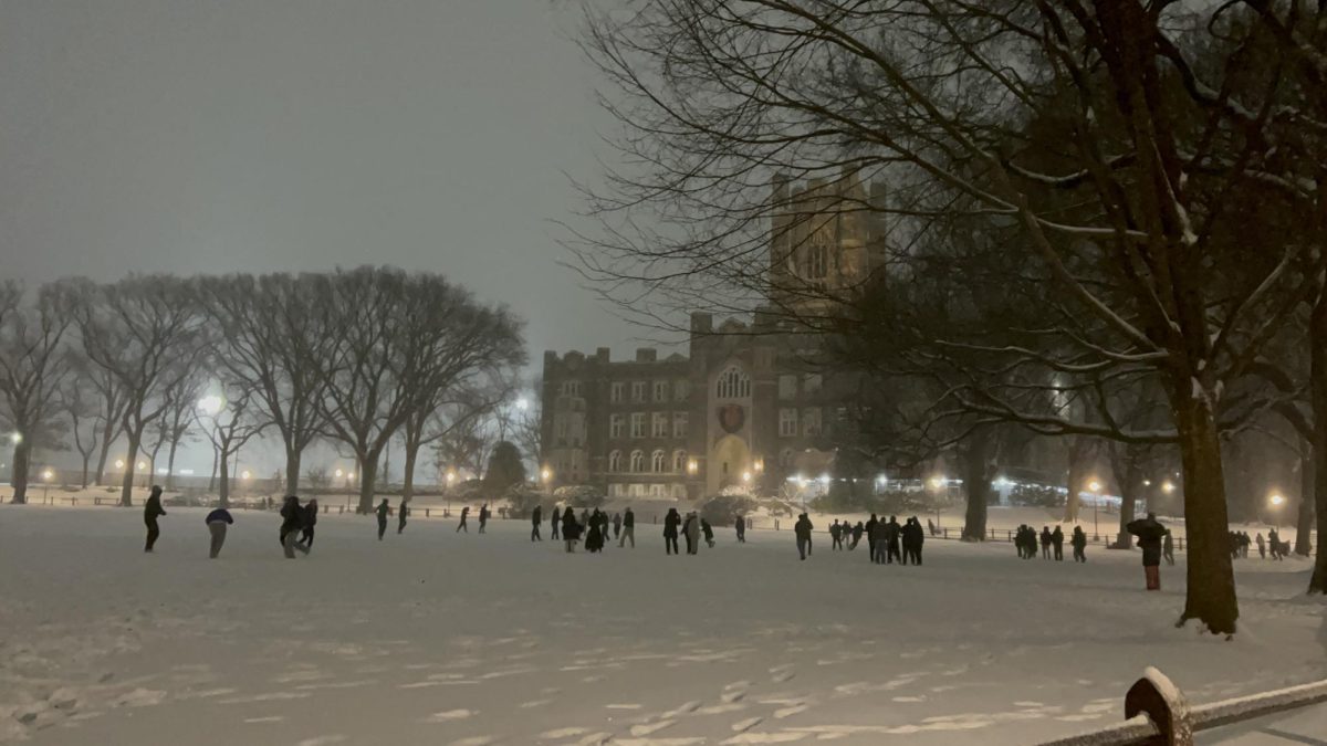 Junior v. Senior snowball fight on the night of Saturday, Feb 8. (Cristina Stefanizzi/The Fordham Ram)