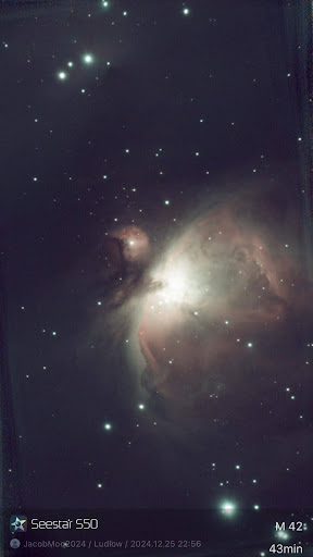 The Orion Nebula taken by a SeestarS50. (Jacob Moquin for The Fordham Ram)