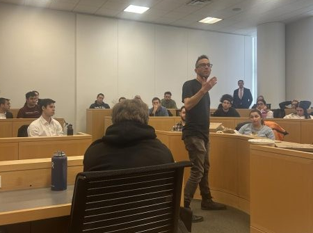 Davidai at the “Lunch and Learn” event with the Jewish Law Students Association at Fordham Law on Feb. 11. (Kingsley Marin for The Fordham Ram)