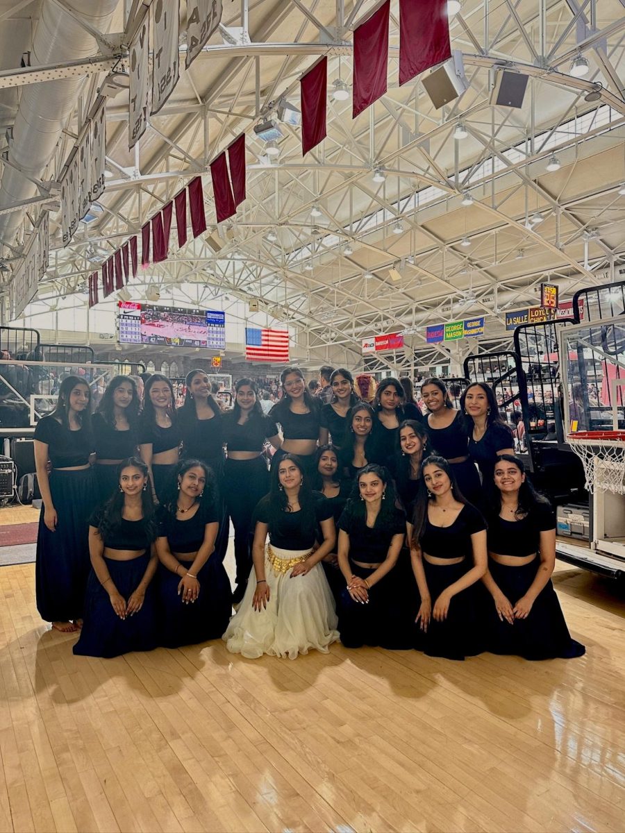 Fordham Falak wowed the audience with their latest performance at the men’s basketball game on March 1 (Courtesy of Ojaswi Pradhan for The Fordham Ram).