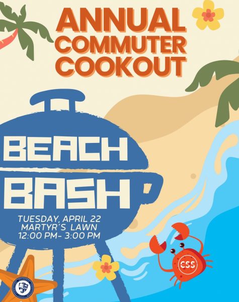 Fordham Commuter Student Services advertised their Beach Bash Cookout. (Courtesy of Fordham Commuter Student Services for the Fordham Ram)