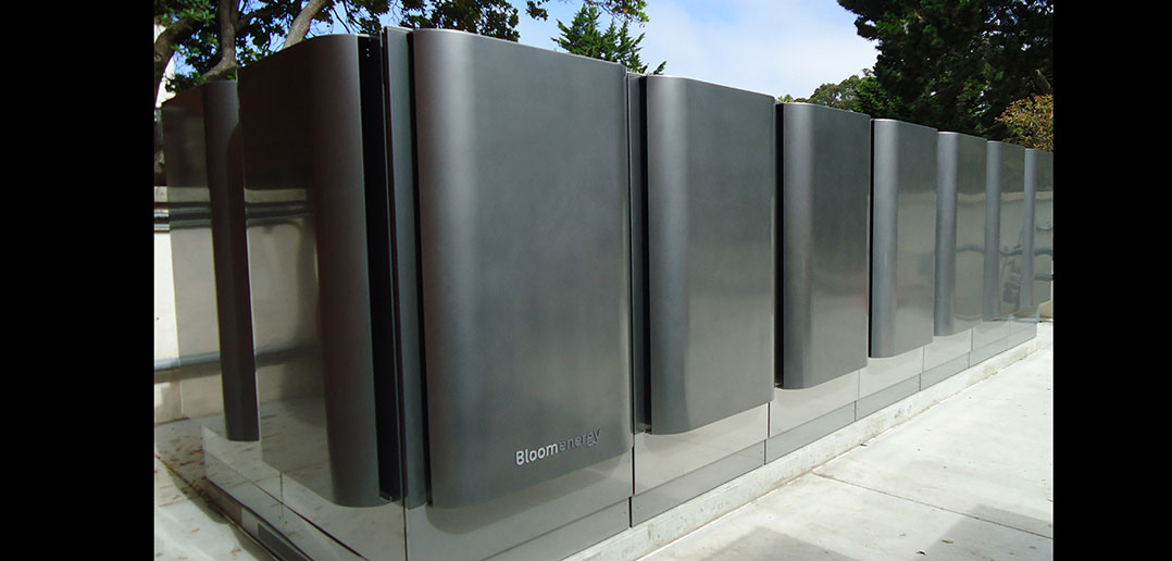 Fuel Cells outside of Fordham's Walsh Library were installed in 2019. The cells power the entire building. (Courtesy of Fordham Now)