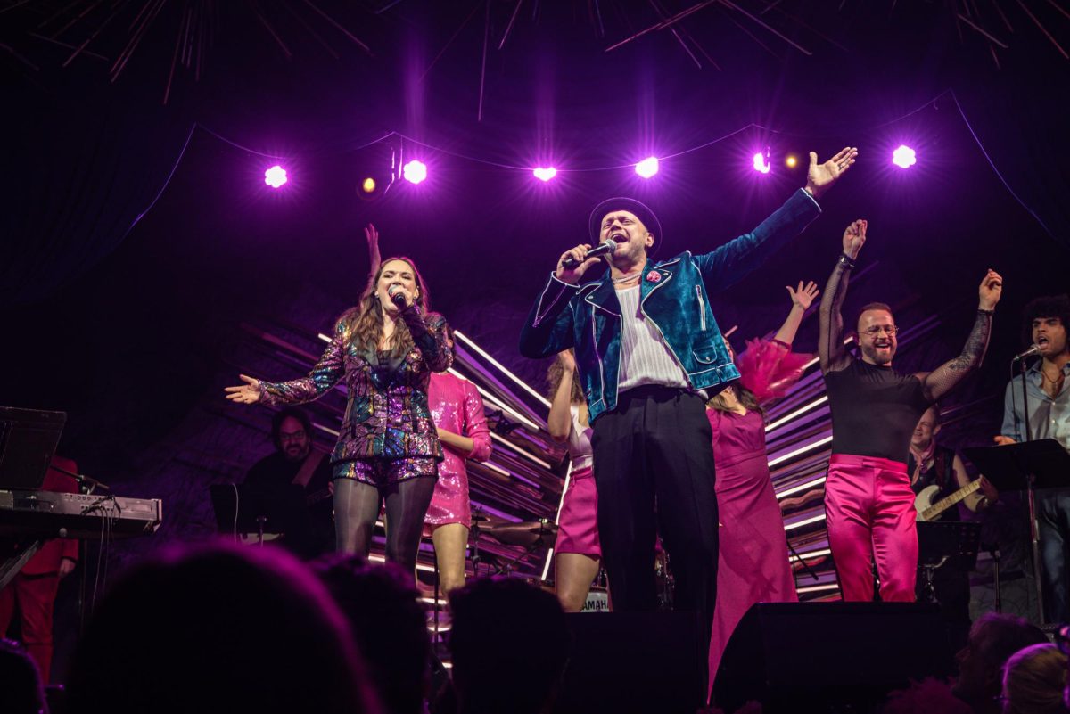 Christine Dwyer (left) and Matt DeAngelis (right) delivered a show-stopping final performance with their powerful rendition of “Let the Sunshine In” by The 5th Dimension. (Courtesy of Michael Hull)