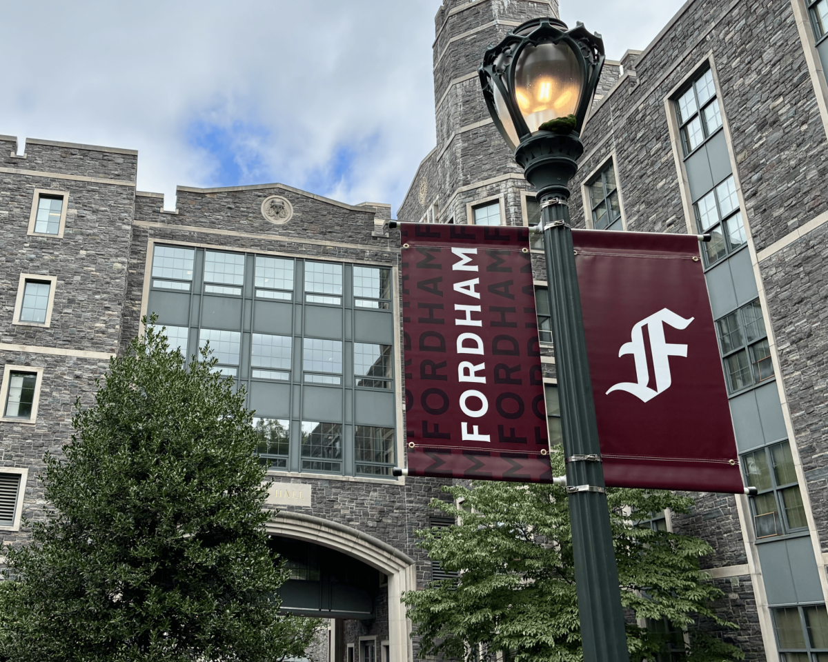 New banners with updated logos have replaced old designs. (Andrew Massie/The Fordham Ram)