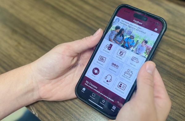 The new Fordham mobile app redesign launched on Sept. 1. (Mary Hawthorne/ The Fordham Ram)